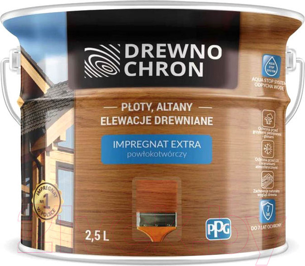 Изображение товара Пропитка для дерева Drewnochron Пленкообразующая (2.5л, кедр)