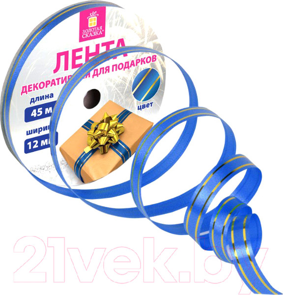 Изображение товара Лента декоративная Золотая сказка 591822 (синий/золотой)