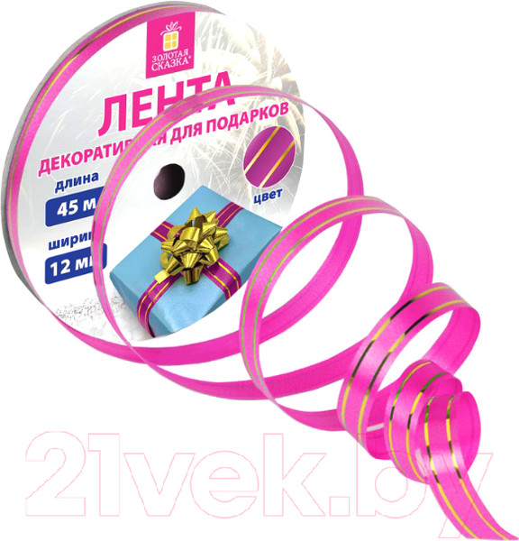 Изображение товара Лента декоративная Золотая сказка 591825 (розовый/золотой)