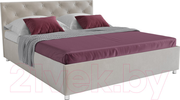 Изображение товара Полуторная кровать Mebel-Ars Классик 140 (бархат бежевый/Star Velvet 6 Beige)