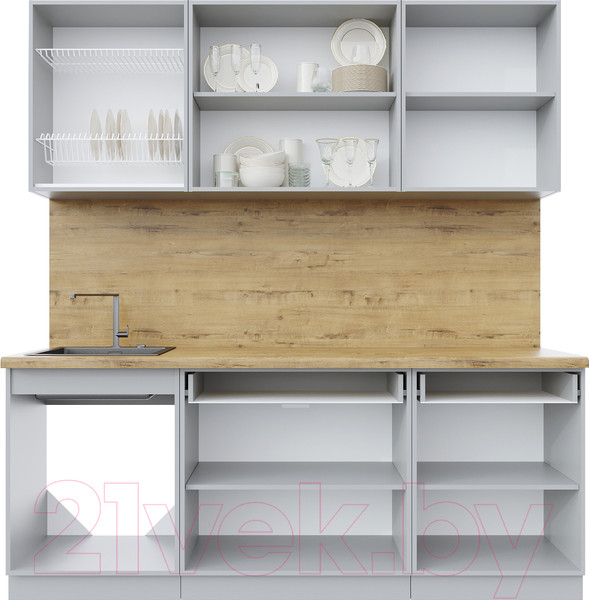 Изображение товара Кухонный гарнитур Интерлиния Берес 2.0А (дуб английский/бискайская сосна)