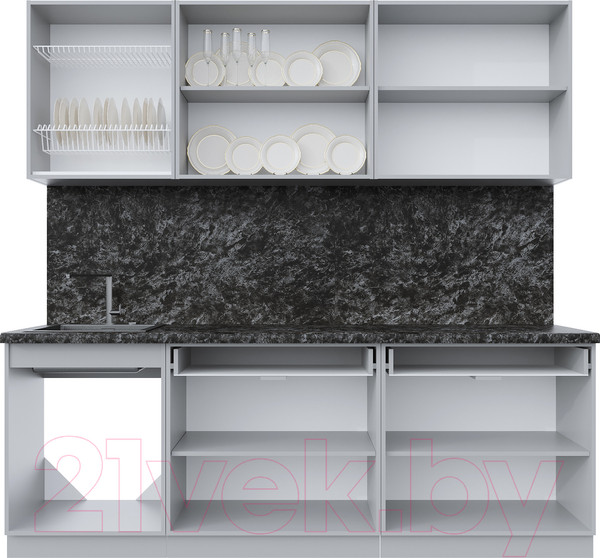 Изображение товара Кухонный гарнитур Интерлиния Берес 2.2А (дуб английский/бискайская сосна)