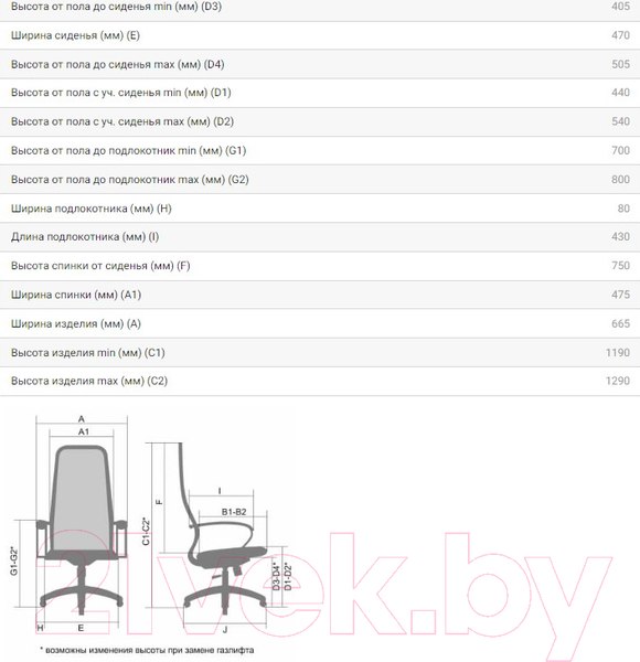 Изображение товара Кресло офисное Metta SU-BK130-8 PL (черный)