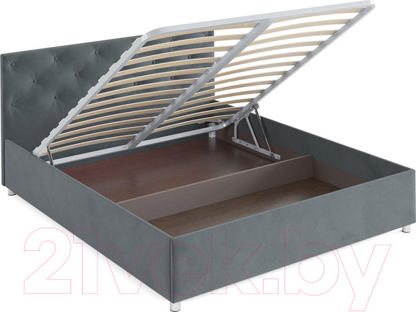 Изображение товара Полуторная кровать Mebel-Ars Классик 140 (велюр серо-синий/НВ-178/26)