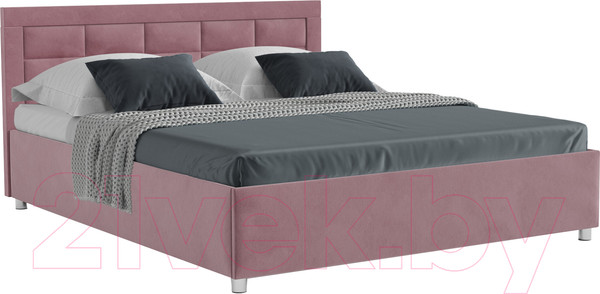 Изображение товара Полуторная кровать Mebel-Ars Версаль 140 (велюр пудра/НВ-178/18)