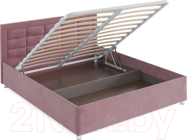 Изображение товара Полуторная кровать Mebel-Ars Версаль 140 (велюр пудра/НВ-178/18)