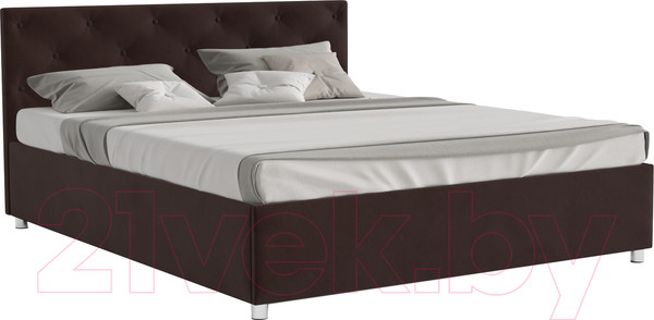 Изображение товара Полуторная кровать Mebel-Ars Классик 140 (велюр шоколад/НВ-178/16)