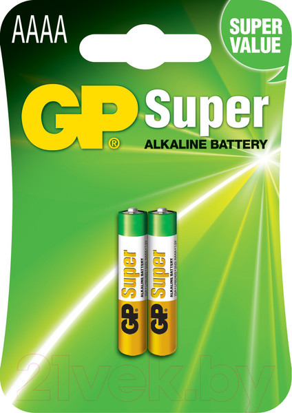 Изображение товара Комплект батареек GP Batteries Super Alkaline АААА / GP 25A-2CR2 20/160 (2шт)