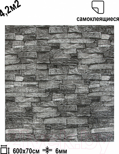 Изображение товара Панель ПВХ Lako Decor Самоклеящаяся 70x600(6мм) / LKD-16-05-112 (каменная кладка)