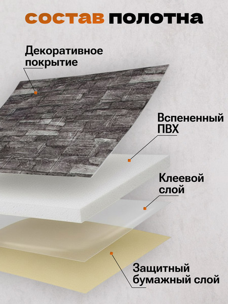 Изображение товара Панель ПВХ Lako Decor Самоклеящаяся 70x600(6мм) / LKD-16-05-112 (каменная кладка)