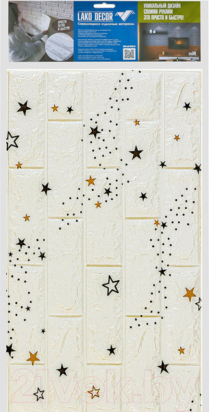 Изображение товара Панель ПВХ Lako Decor Самоклеящаяся 70x77(5мм) / LKD-87-04-10 (звездное небо)