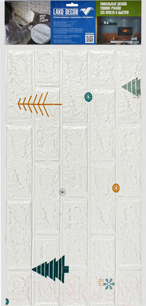 Изображение товара Панель ПВХ Lako Decor Самоклеящаяся 70x77(5мм) / LKD-87-04-22 (лес)
