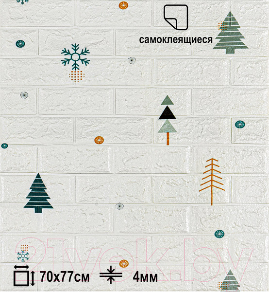 Изображение товара Панель ПВХ Lako Decor Самоклеящаяся 70x77(5мм) / LKD-87-04-22 (лес)