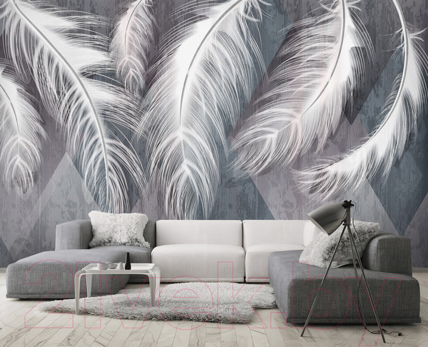 Изображение товара Фотообои листовые Vimala Перья геометрия (270x400)