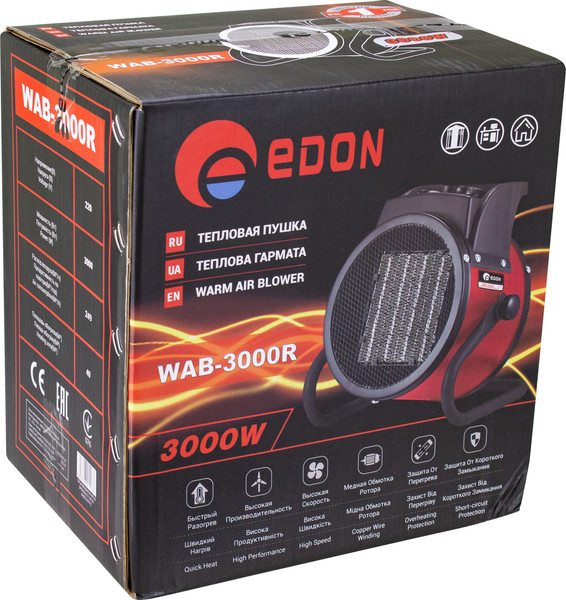 Изображение товара Тепловая пушка электрическая Edon WAB-3000R