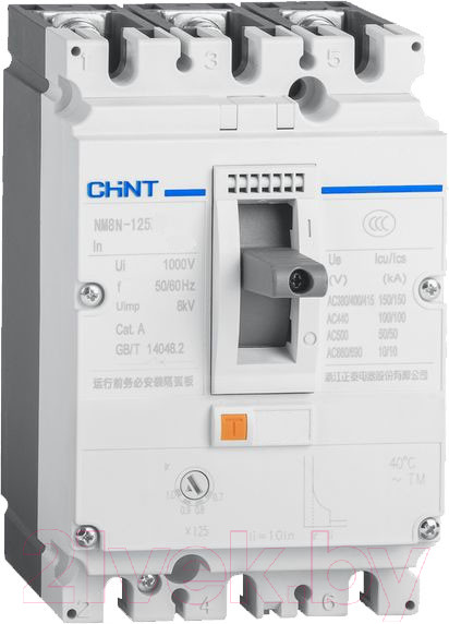Изображение товара Выключатель автоматический Chint NM8N-125S TM 3P 63А 50кА / 271587