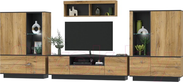 Изображение товара Горка Интерлиния Quartz-5 с подсветкой (дуб нокс/черный)