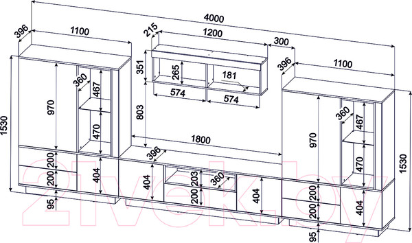 Изображение товара Горка Интерлиния Quartz-5 с подсветкой (дуб нокс/черный)
