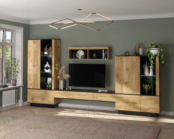 Изображение товара Горка Интерлиния Quartz-7 с подсветкой (дуб нокс/черный)