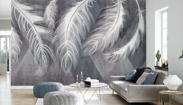 Изображение товара Фотообои листовые Vimala Перья геометрия (270x500)