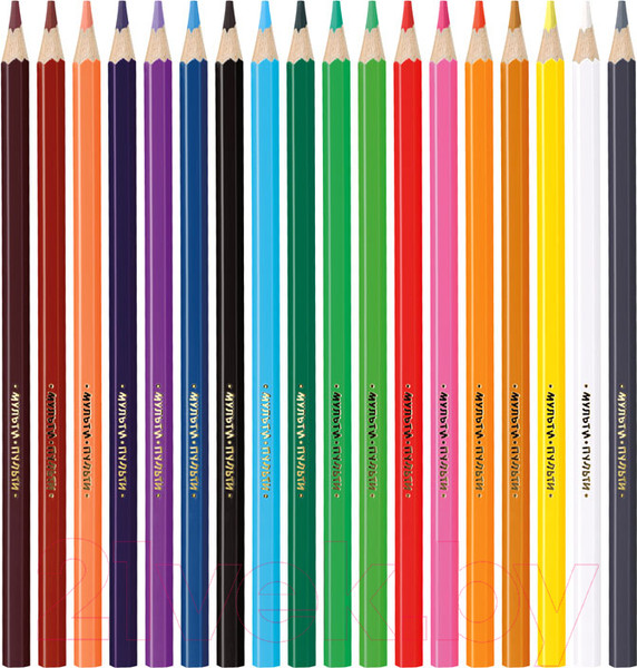 Изображение товара Набор цветных карандашей Мульти-пульти Енот в Индии / CP_10748 (18цв)