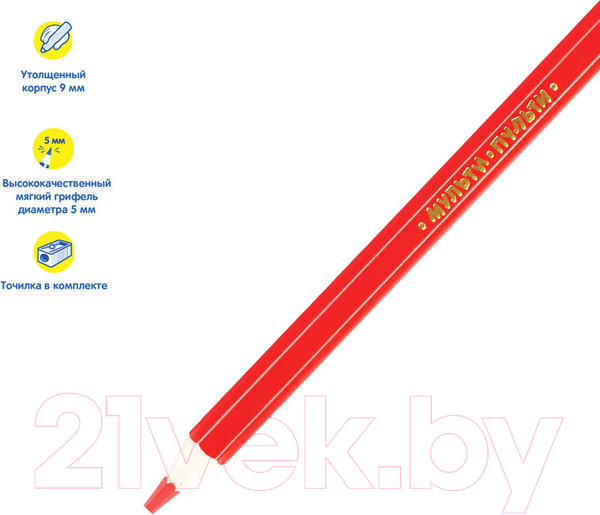 Изображение товара Набор цветных карандашей Мульти-пульти Енот в саванне / CP_11500 (12цв)