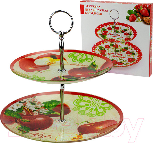 Изображение товара Ваза-этажерка Zibo Shelley S3020T/M2 CC097 (красные яблоки)