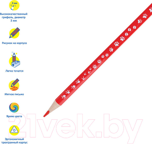 Изображение товара Набор цветных карандашей Мульти-пульти Енот-следопыт / CP_20539 (18цв)