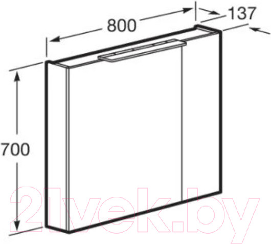 Изображение товара Шкаф с зеркалом для ванной Roca Oleta 80 / 7857647806 (белый глянец)