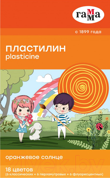 Изображение товара Пластилин ГАММА Оранжевое солнце / 111120201 (18цв, со стеком)