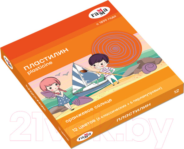 Изображение товара Пластилин ГАММА Оранжевое солнце / 130520203 (12цв)