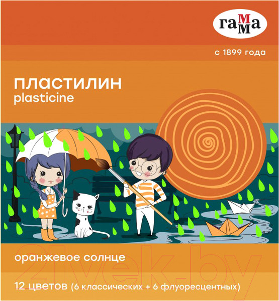 Изображение товара Пластилин ГАММА Оранжевое солнце / 130520204 (12цв)