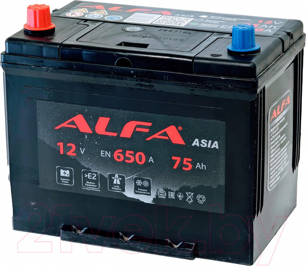 Изображение товара Автомобильный аккумулятор ALFA battery Asia JL 650A (75 А/ч)