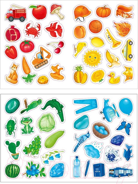 Изображение товара Развивающая книга Робинс Изучаем цвета, слова, цифры с наклейками и заданиями