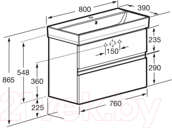 Изображение товара Тумба под умывальник Roca Oleta 60 / A857639515 (капучино)