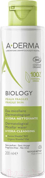 Изображение товара Мицеллярная вода A-Derma Biology дерматологическая для снятия макияжа (200мл)