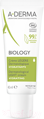 Изображение товара Крем для лица A-Derma Biology увлажняющий для нормальной и комбинированной кожи  (40мл)