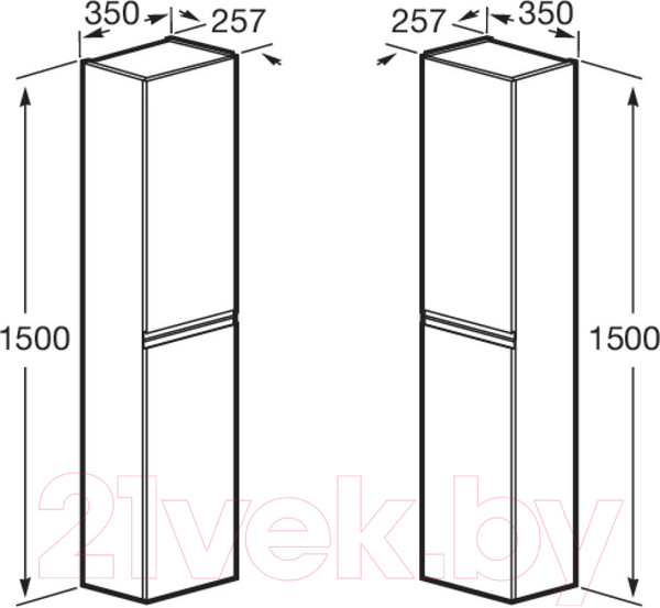 Изображение товара Шкаф-пенал для ванной Roca Oleta 150 / A857650501 (белый матовый)