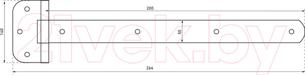 Изображение товара Петля дверная Секрет Киров ПС-200 Навес-стрела (полимер)