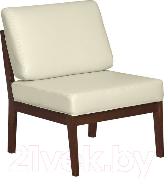 Изображение товара Кресло мягкое Мебелик Массив (экокожа крем/орех)