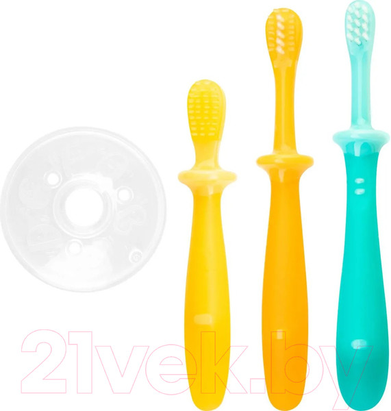 Изображение товара Набор зубных щеток для новорожденных Pigeon Training Toothbrush Set Step 123 4.5+ / 1021091 (3шт)