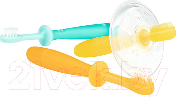 Изображение товара Набор зубных щеток для новорожденных Pigeon Training Toothbrush Set Step 123 4.5+ / 1021091 (3шт)