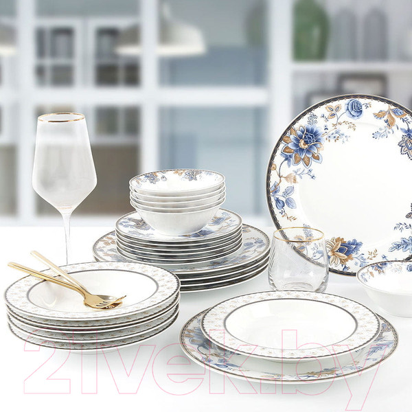 Изображение товара Набор столовой посуды Arya Elegant Flora / 8680943109583 (белый)