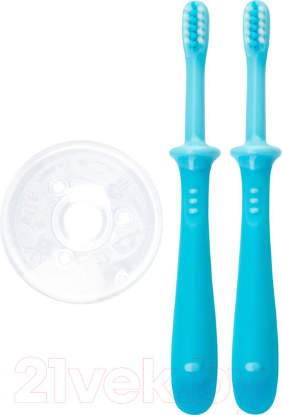 Изображение товара Набор зубных щеток Pigeon Training Toothbrush Set Step 4 18+ / 1021096 (2шт, голубой)