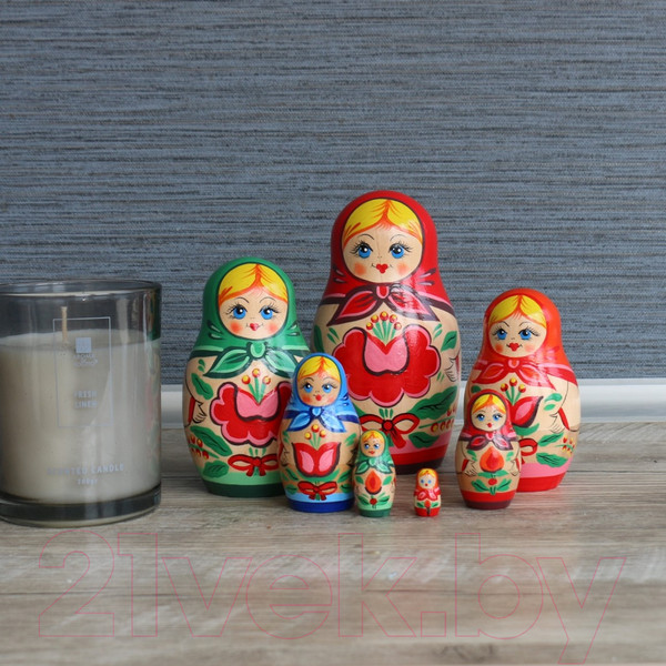 Изображение товара Матрешка сувенирная Брестская Фабрика Сувениров Набор первых традиционных русских матрешек / 7018