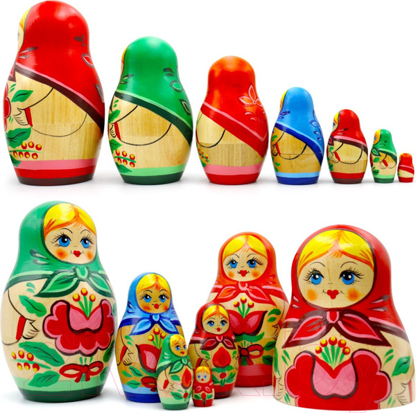 Изображение товара Матрешка сувенирная Брестская Фабрика Сувениров Набор первых традиционных русских матрешек / 7018