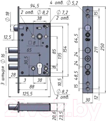 Изображение товара Замок врезной Crit ЗВ-А3 Ассистент / 03124