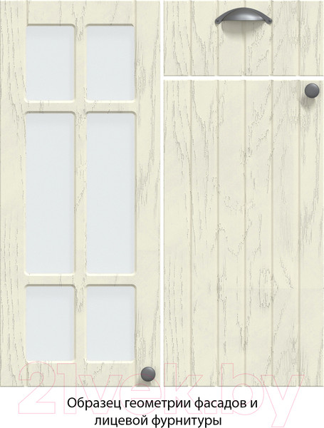 Изображение товара Кухонный гарнитур Интерлиния Берес 1.6А (дуб лазурный/дуб лазурный/дуб бунратти)