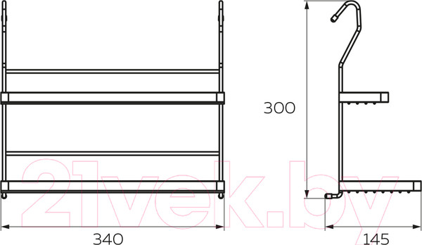 Изображение товара Полка для специй на рейлинг Lemax YJ-G212 AB