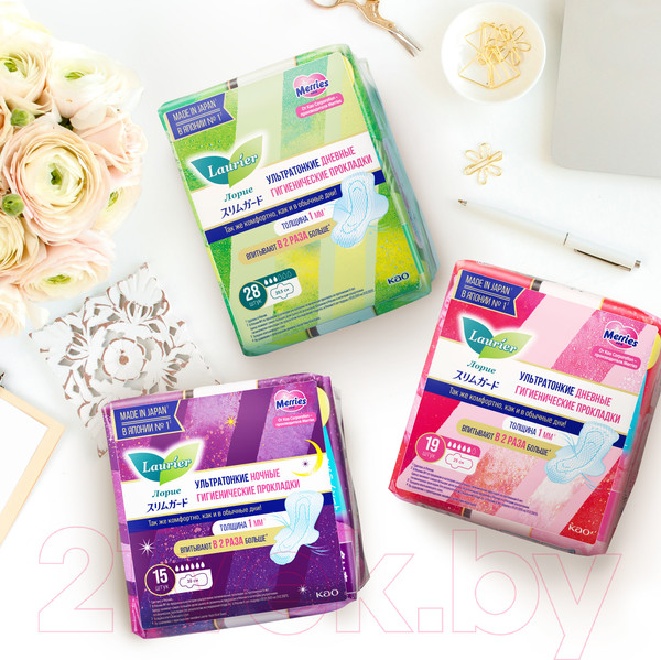 Изображение товара Прокладки гигиенические Laurier Super Slim Guard Ночные ультратонкие с крылышками 30см (15шт)